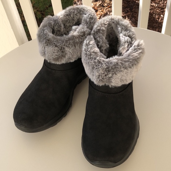 Fur Trim Skechers Furry Boots Skechers Easy Going Water Repellent